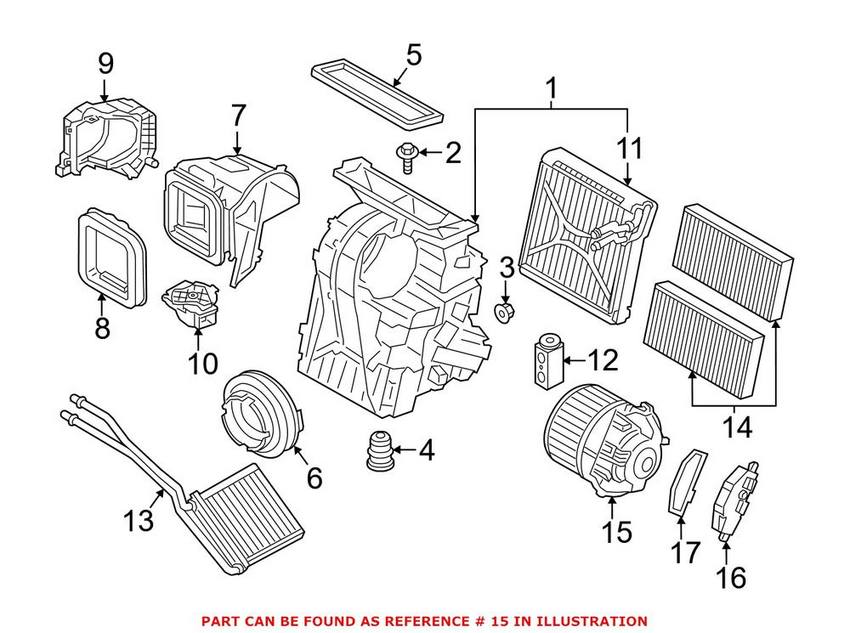 BMW Heater Fan Motor 64119297751